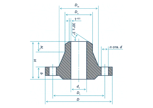 Фланец воротниковый 350-63-11-1-J-ст 20-IV ГОСТ 33259-2015