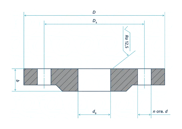 Фланец плоский 10-16-01-1-F-ст AISI 304-IV