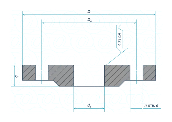 Фланец плоский 125-25-01-1-F-ст AISI 304-IV