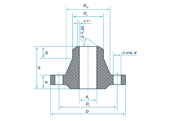 Фланец воротниковый 350-63-11-1-J-ст 20-IV ГОСТ 33259-2015